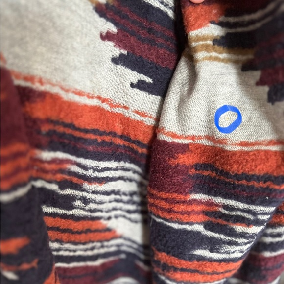 Lucky Brand Aztec Cardigan sweater waterfall style open front size L - Picture 14 of 15